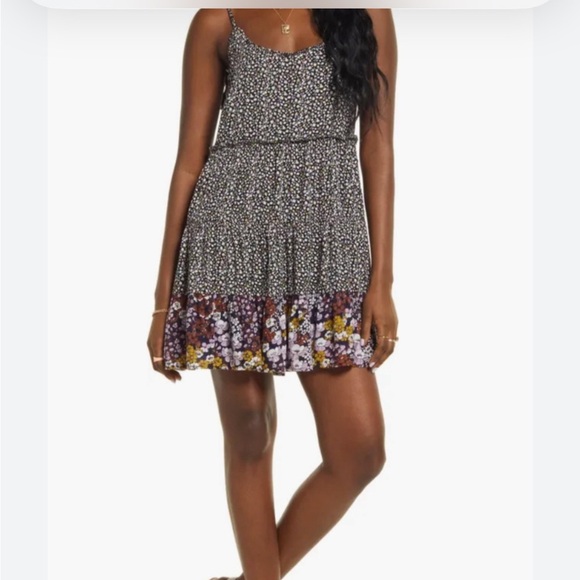 bp Dresses & Skirts - BP Floral Seventies Dress mini ruffle bottom spaghetti strap S 50% off w♥️ #56